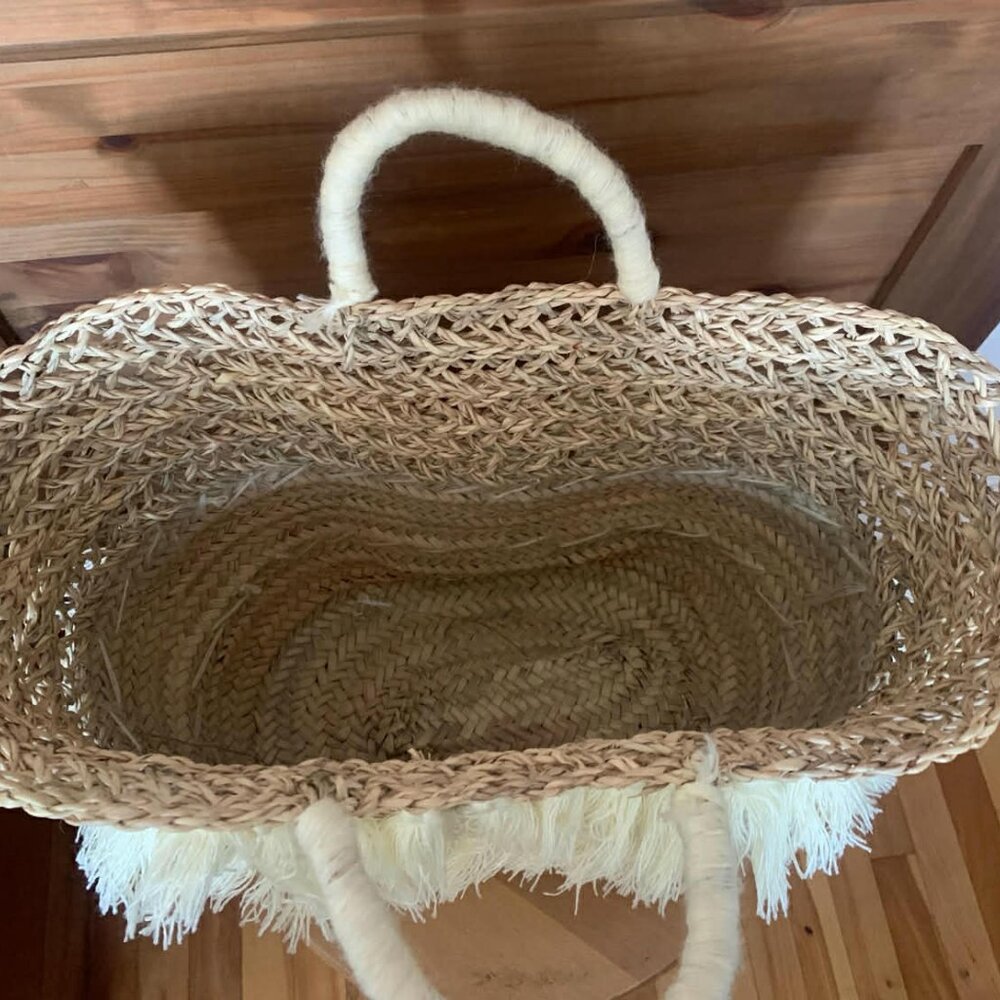 New beach basket bag - Straw bag - picnic basket - Picture 3 of 4